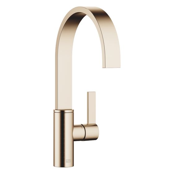 Dornbracht Einhebelmischer Mem, Ausladung 201mm, schwenkbar, max. 6,3l/min, Champagne gebürstet 22kt Gold