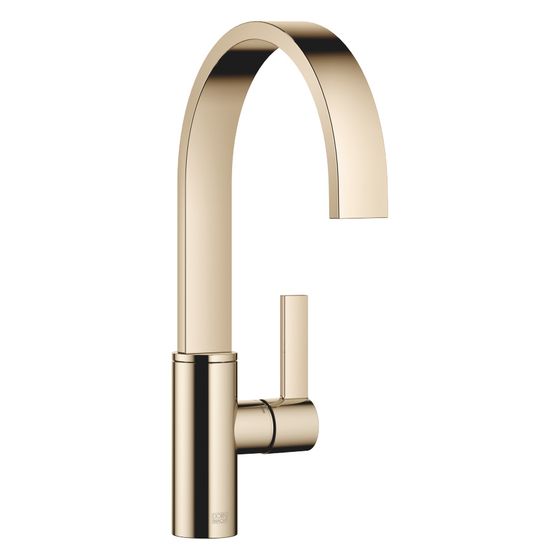 Dornbracht Einhebelmischer Mem, Ausladung 201mm, schwenkbar, max. 6,3l/min, Champagne 22kt Gold