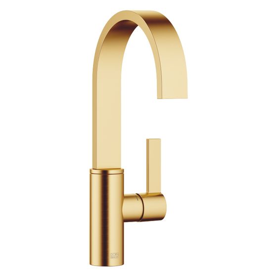 Dornbracht Einhebelmischer Mem Bar Tap, Ausladung 166mm, schwenkbar, max. 6,3l/min, Messing gebürstet 23kt Gold