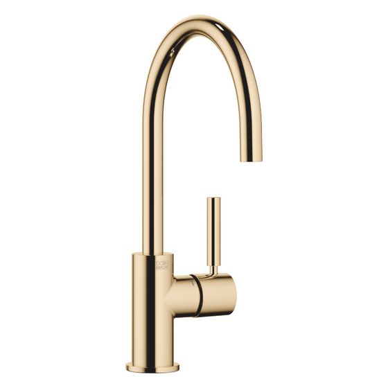 Dornbracht Einhebelmischer Tara schwenkbar, Ausladung 166mm, max. 8,3l/min, Messing 23kt Gold