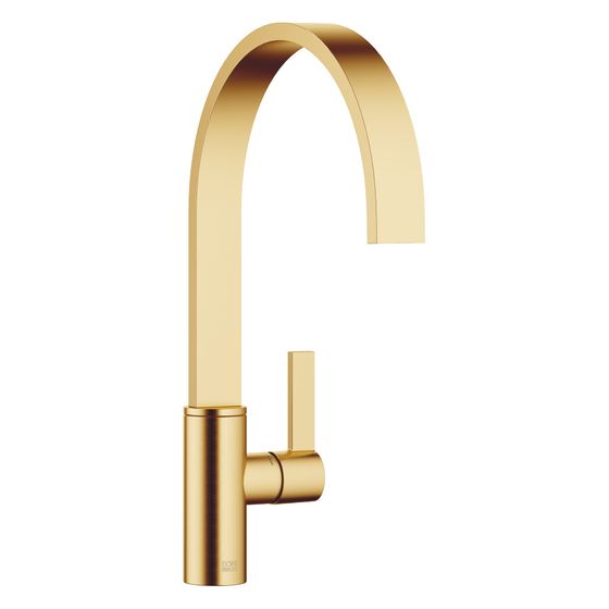 Dornbracht Einhebelmischer Mem, Ausladung 241mm, schwenkbar, max. 6,3l/min, Messing gebürstet 23kt Gold