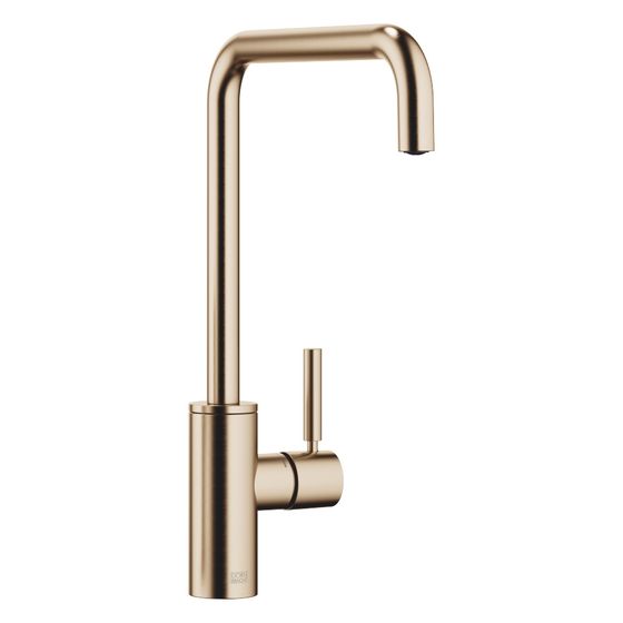 Dornbracht Einhebelmischer Meta Square, für Spül-/Profibrause, Ausladung 235mm, max. 8l/min, Champagne gebürstet 22kt Gold
