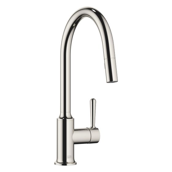 Dornbracht Einhebelmischer Vaia Pull-down mit Brausefunktion, Ausladung 240mm, max. 8l/min, Platin