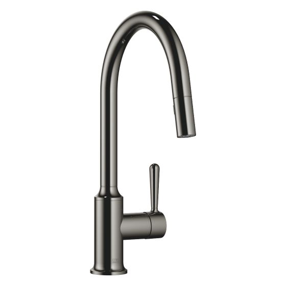 Dornbracht Einhebelmischer Vaia Pull-down mit Brausefunktion, Ausladung 240mm, max. 8l/min, Dark Chrome