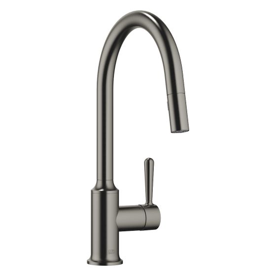 Dornbracht Einhebelmischer Vaia Pull-down mit Brausefunktion, Ausladung 240mm, max. 8l/min, Dark Platinum gebürstet