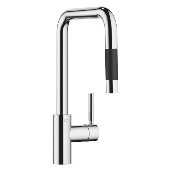 Dornbracht Einhebelmischer Meta Square Pull-down mit Brausefunktion, Ausladung 240mm, max. 10,4l/min, Chrom