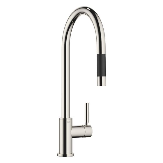 Dornbracht Einhebelmischer Tara Pull-down mit Brausefunktion, Ausladung 240mm, max. 10,4l/min, Platin