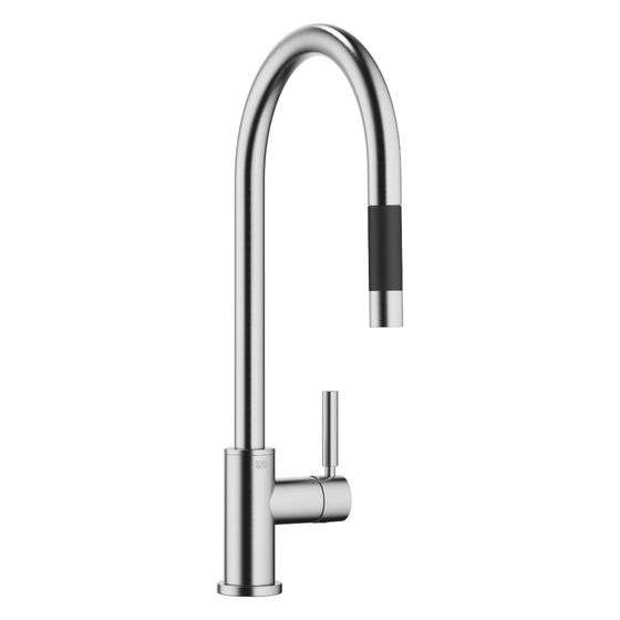 Dornbracht Einhebelmischer Tara Pull-down mit Brausefunktion, Ausladung 240mm, max. 10,4l/min, Chrom gebürstet