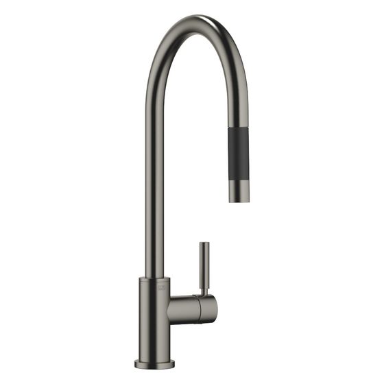 Dornbracht Einhebelmischer Tara Pull-down mit Brausefunktion, Ausladung 240mm, max. 10,4l/min, Dark Platinum gebürstet
