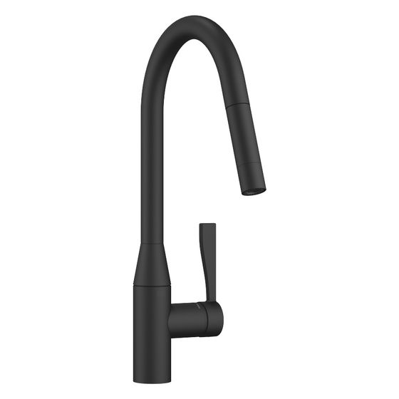 Dornbracht Einhebelmischer Sync Pull-down mit Brausefunktion, Ausladung 240mm, max. 10,4l/min, Schwarz matt, 33870895-33