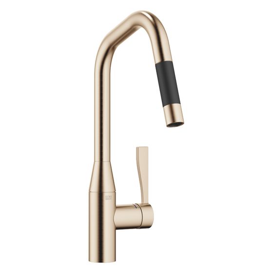 Dornbracht Einhebelmischer Sync Pull-down mit Brausefunktion, Ausladung 240mm, max. 10,4l/min, Champagne gebürstet, 33875895-46