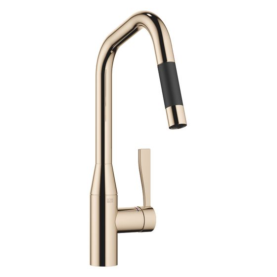 Dornbracht Einhebelmischer Sync Pull-down mit Brausefunktion, Ausladung 240mm, max. 10,4l/min, Champagne 22kt Gold, 33875895-47