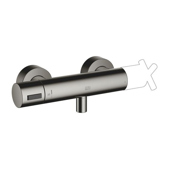 Dornbracht Brause-Thermostat für Wandmontage mit Mengenregulierung Stichmaß 150mm, Dark Chrome, 34443979-19