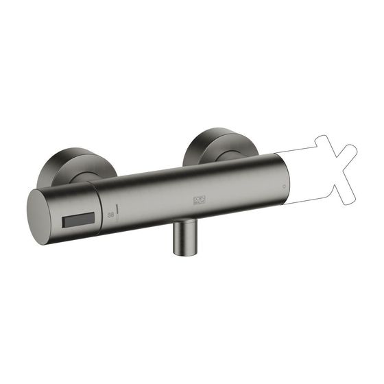 Dornbracht Brause-Thermostat für Wandmontage mit Mengenregulierung Stichmaß 150mm, Dark Platinum gebürstet, 34443979-99