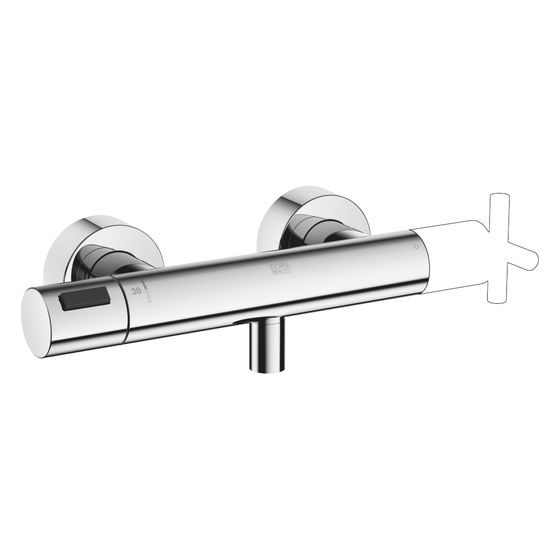 Dornbracht Brause-Thermostat für Wandmontage FlowReduce ohne Mengenreguliergriff, Chrom, 34445979-00