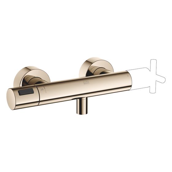 Dornbracht Brause-Thermostat für Wandmontage FlowReduce ohne Mengenreguliergriff, Champagne 22kt Gold, 34445979-47
