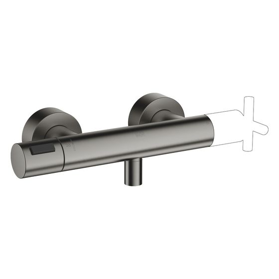 Dornbracht Brause-Thermostat für Wandmontage FlowReduce ohne Mengenreguliergriff, Dark Platinum gebürstet, 34445979-99