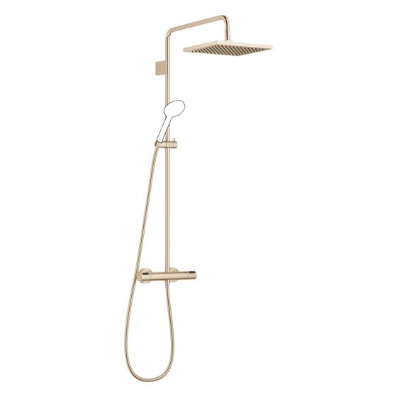 Dornbracht Showerpipe Symetrics FlowReduce 300x240mm 6,8l/min, Light Gold gebürstet PVD