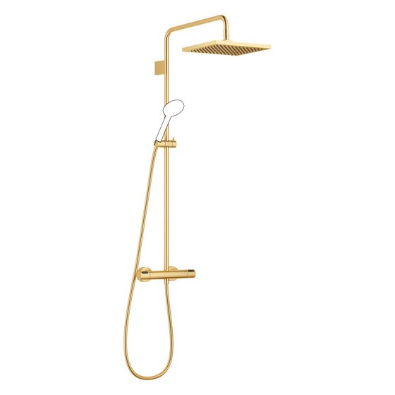 Dornbracht Showerpipe Symetrics FlowReduce 300x240mm 6,8l/min, Messing gebürstet 23kt Gold
