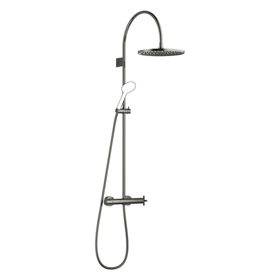 Dornbracht Showerpipe Tara, Brause-Thermostat, 420mm, Kopfbrause 300mm, 14l/min, Dark Chrome, 34465892-19