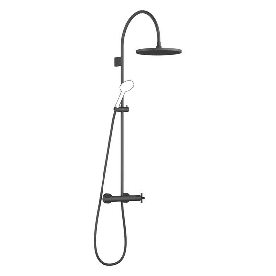 Dornbracht Showerpipe Tara, Brause-Thermostat, 420mm, Kopfbrause 300mm, 14l/min, Schwarz matt, 34465892-33
