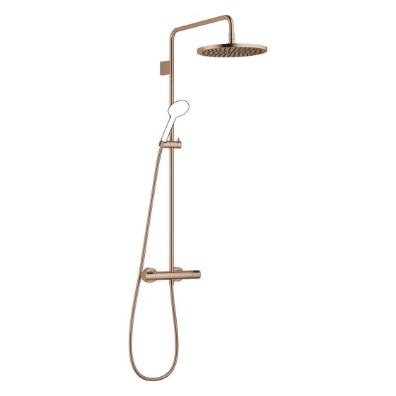 Dornbracht Showerpipe mit Brause-Thermostat ohne Handbrause D 300mm 14l/min, Bronze gebürstet PVD