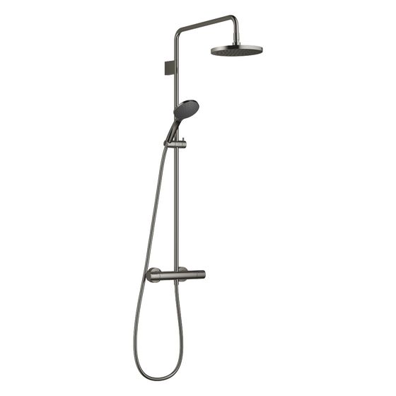 Dornbracht Showerpipe mit Brause-Thermostat und Handbrausegarnitur D 220mm 9l/min, Dark Chrome