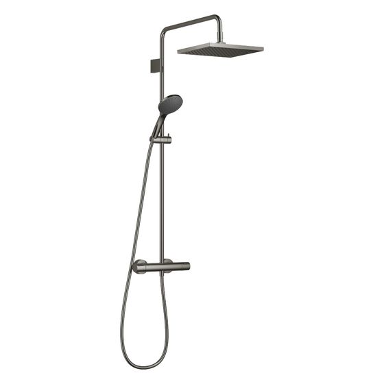 Dornbracht Showerpipe Symetrics mit Handbrause FlowReduce 300x240mm 6,8l/min, Dark Chrome
