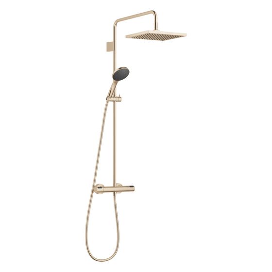 Dornbracht Showerpipe Symetrics mit Handbrause FlowReduce 300x240mm 6,8l/min, Light Gold gebürstet PVD