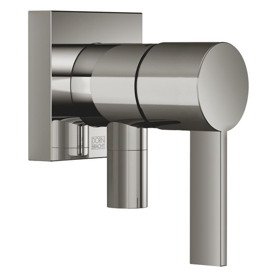 Dornbracht Unterputz-Einhandbatterie mit Abdeckplatte 80x80mm mit integriertem Brauseanschluss, Dark Chrome