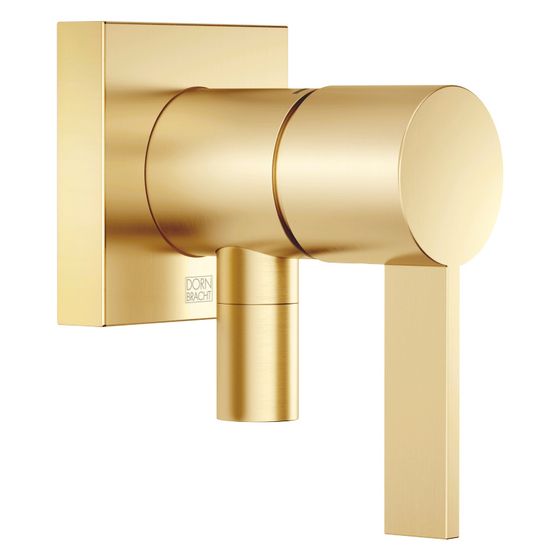 Dornbracht Unterputz-Einhandbatterie mit Abdeckplatte 80x80mm mit integriertem Brauseanschluss, Messing gebürstet 23kt Gold