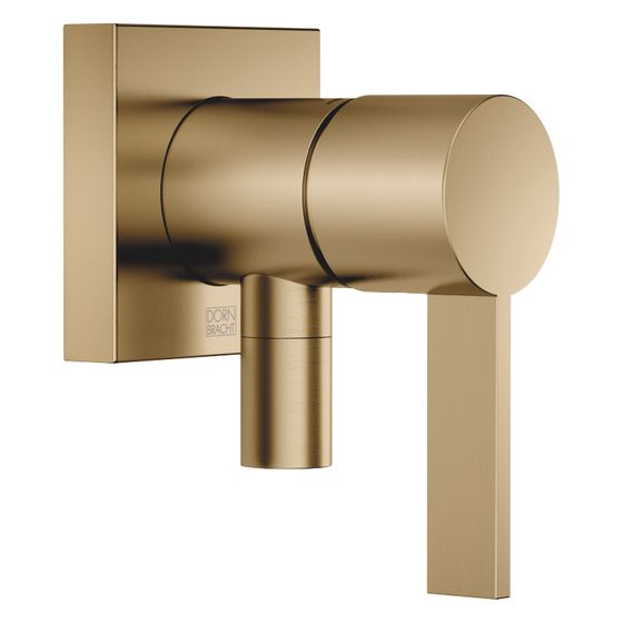 Dornbracht Unterputz-Einhandbatterie mit Abdeckplatte 80x80mm mit integriertem Brauseanschluss, Dark Brass gebürstet
