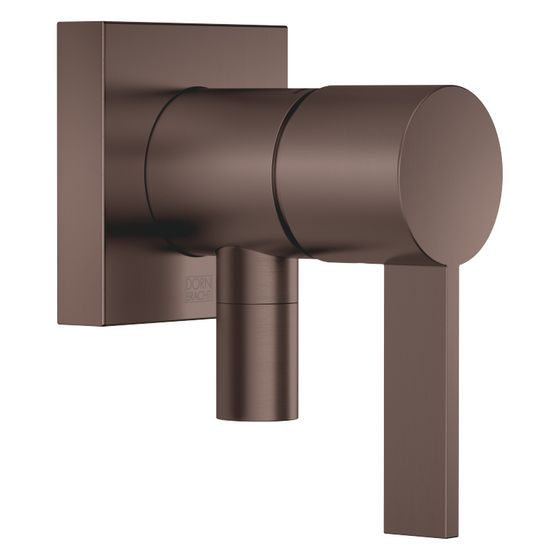 Dornbracht Unterputz-Einhandbatterie mit Abdeckplatte 80x80mm mit integriertem Brauseanschluss, Dark Bronze gebürstet PVD