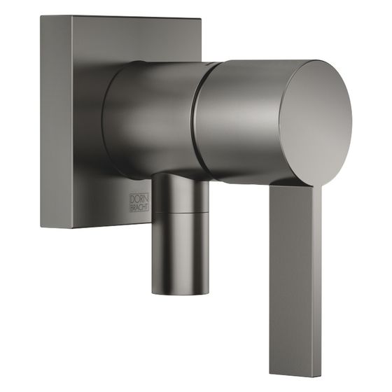 Dornbracht Unterputz-Einhandbatterie mit Abdeckplatte 80x80mm mit integriertem Brauseanschluss, Dark Platinum gebürstet