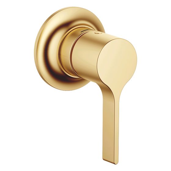 Dornbracht Einhebelbatterie Vaia für Unterputz-Montage, mit Abdeckplatte 80x80mm, Messing gebürstet 23kt Gold