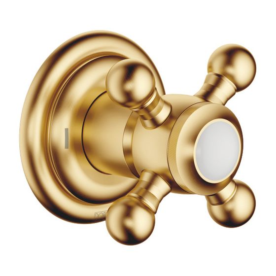 Dornbracht Unterputz-Zweiwege-Umstellung Madison, Rosette 60mm, Messing gebürstet 23kt Gold