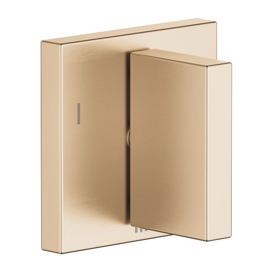 Dornbracht Dreiwege-Umstellung Unterputz Mem, eckig, schwenkbar, Rosette 60x60mm, Champagne gebürstet 22kt Gold