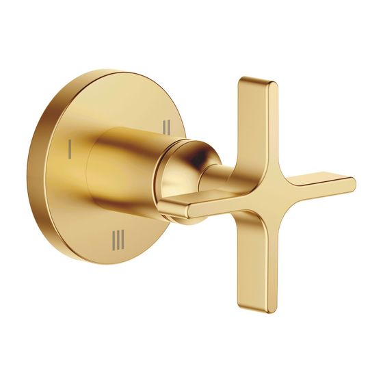 Dornbracht Dreiwege-Umstellung Vaia für Unterputz-Montage, Drehumstellung, 60mm, Messing gebürstet 23kt Gold, 36210809-28