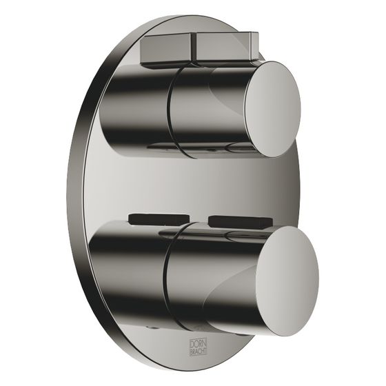 Dornbracht Unterputz-Thermostat mit Einweg-Mengenregulierung Abdeckplatte D 150mm, Dark Chrome