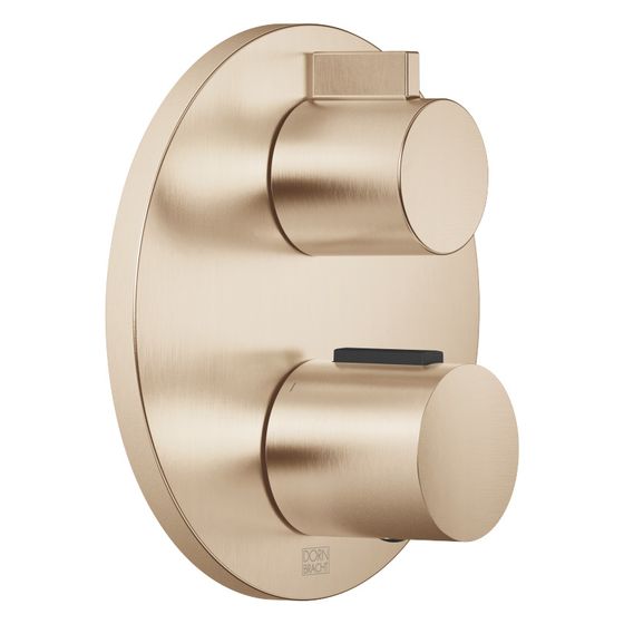 Dornbracht Unterputz-Thermostat mit Einweg-Mengenregulierung Abdeckplatte D 150mm, Light Gold gebürstet
