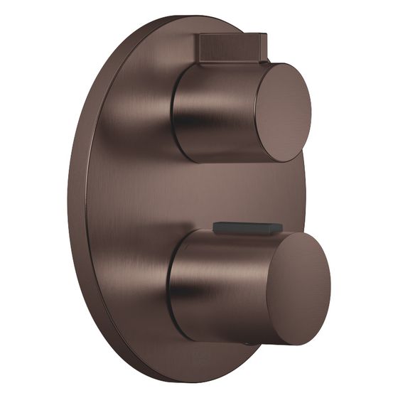 Dornbracht Unterputz-Thermostat mit Einweg-Mengenregulierung Abdeckplatte D 150mm, Dark Bronze gebürstet PVD