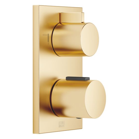 Dornbracht Unterputz-Thermostat IMO mit Zweiwege-Mengenregulierung Abdeckplatte 150x90mm, Gold gebürstet PVD