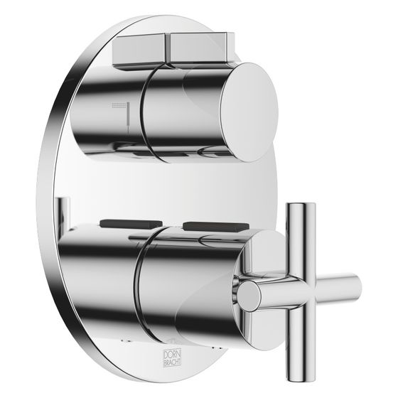 Dornbracht Unterputz-Thermostat Tara mit Zweiwege-Mengenregulierung, Abdeckplatte 150mm, Chrom, 36426892-00