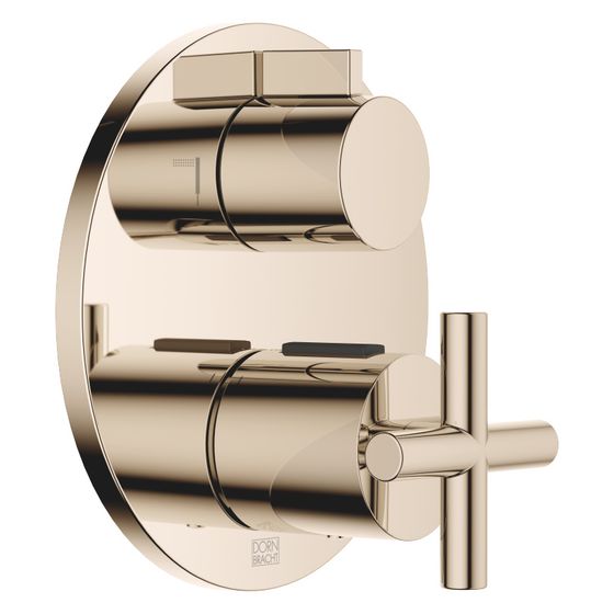 Dornbracht Unterputz-Thermostat Tara mit Zweiwege-Mengenregulierung, Abdeckplatte 150mm, Champagne 22kt Gold, 36426892-47