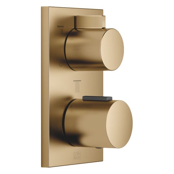 Dornbracht Unterputz-Thermostat IMO mit Dreiwege-Mengenregulierung Abdeckplatte 150x90mm, Dark Brass gebürstet
