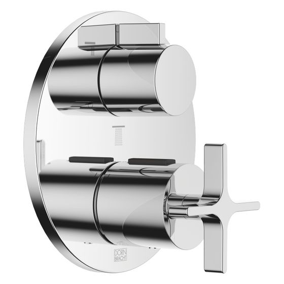 Dornbracht Unterputz-Thermostat Vaia mit Dreiwege-Mengenregulierung, Abdeckplatte 150mm, Chrom