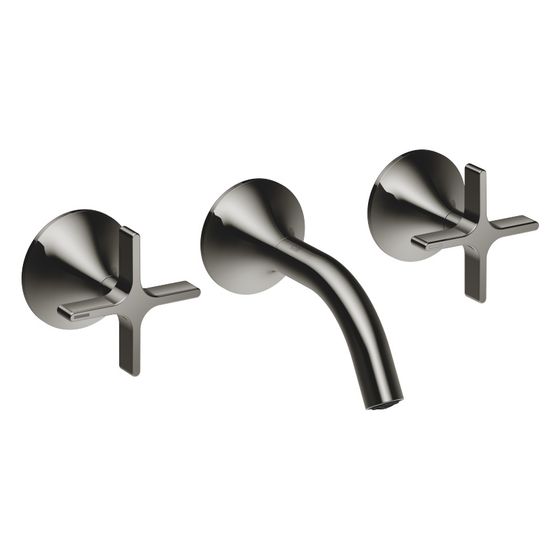 Dornbracht Waschtisch-Wandbatterie Vaia o. Ablaufg., starr, 125mm, 5,7l/min, Dark Chrome, 36702809-19