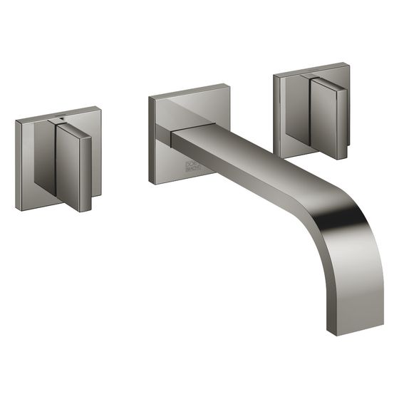 Dornbracht Waschtisch-Wandbatterie Mem, o. Ablaufg., starrer Auslauf, 200mm, max. 5,7l/min, Dark Chrome