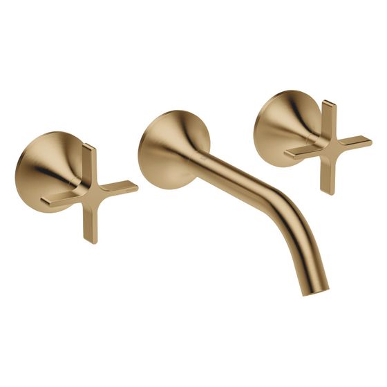 Dornbracht Waschtisch-Wandbatterie Vaia o. Ablaufg., starr, 190mm, 5,7l/min, Dark Brass gebürstet, 36712809-39