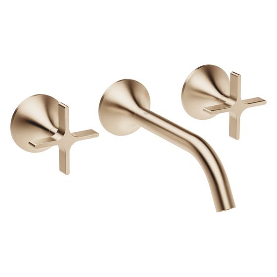Dornbracht Waschtisch-Wandbatterie Vaia o. Ablaufg., starr, 190mm, 5,7l/min, Champagne gebürstet 22kt Gold, 36712809-46